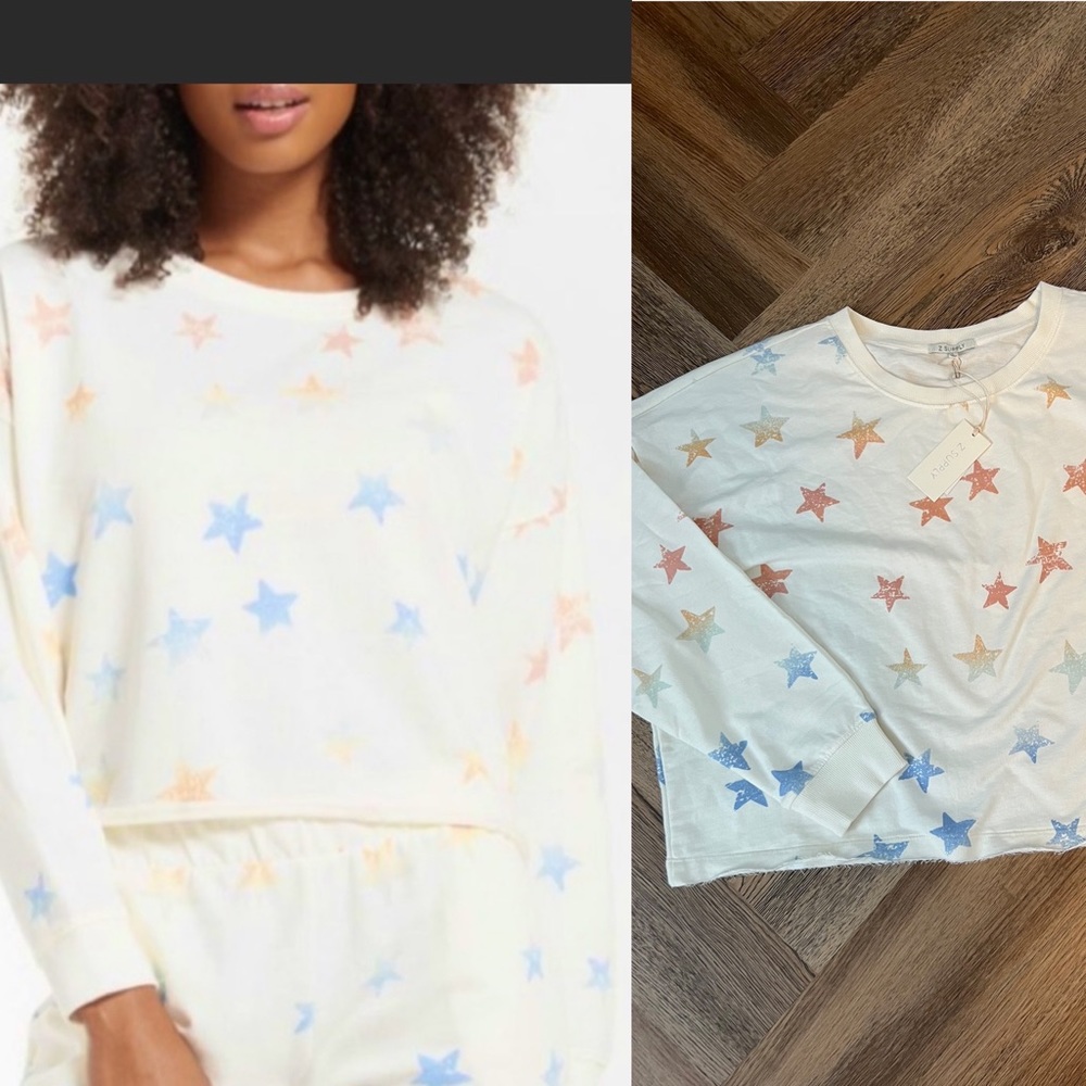Z Supply Rainbow Star Sweatshirt NWT